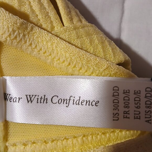 Peek and Beau Women's Fuller Bust  Ribbed Triangle  Bikini Top NWT Lemon - Picture 7 of 10